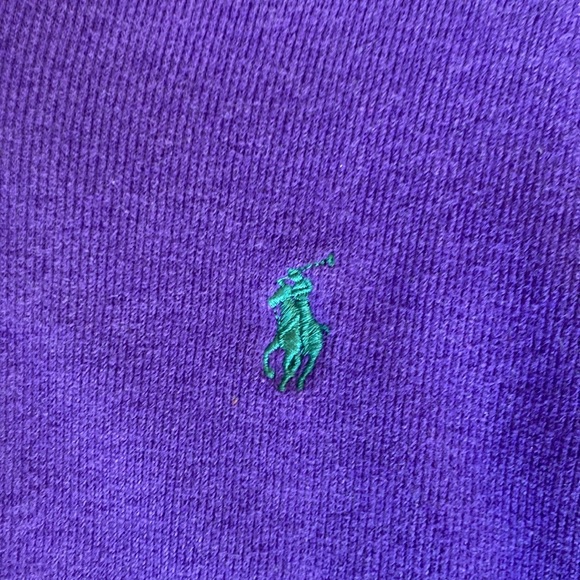 Mens Polo Ralph Lauren Blue Label Purple 1/4 Zip Sweater/Embroidered Logo L - Picture 5 of 10